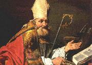 Matthias Stomer St Ambrose oil painting